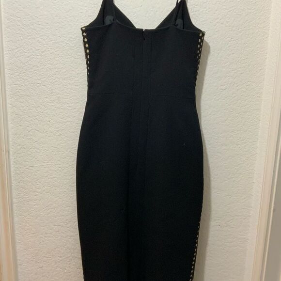 David Koma Side Cut Out beige black Pencil Dress size 6 - Picture 7 of 13
